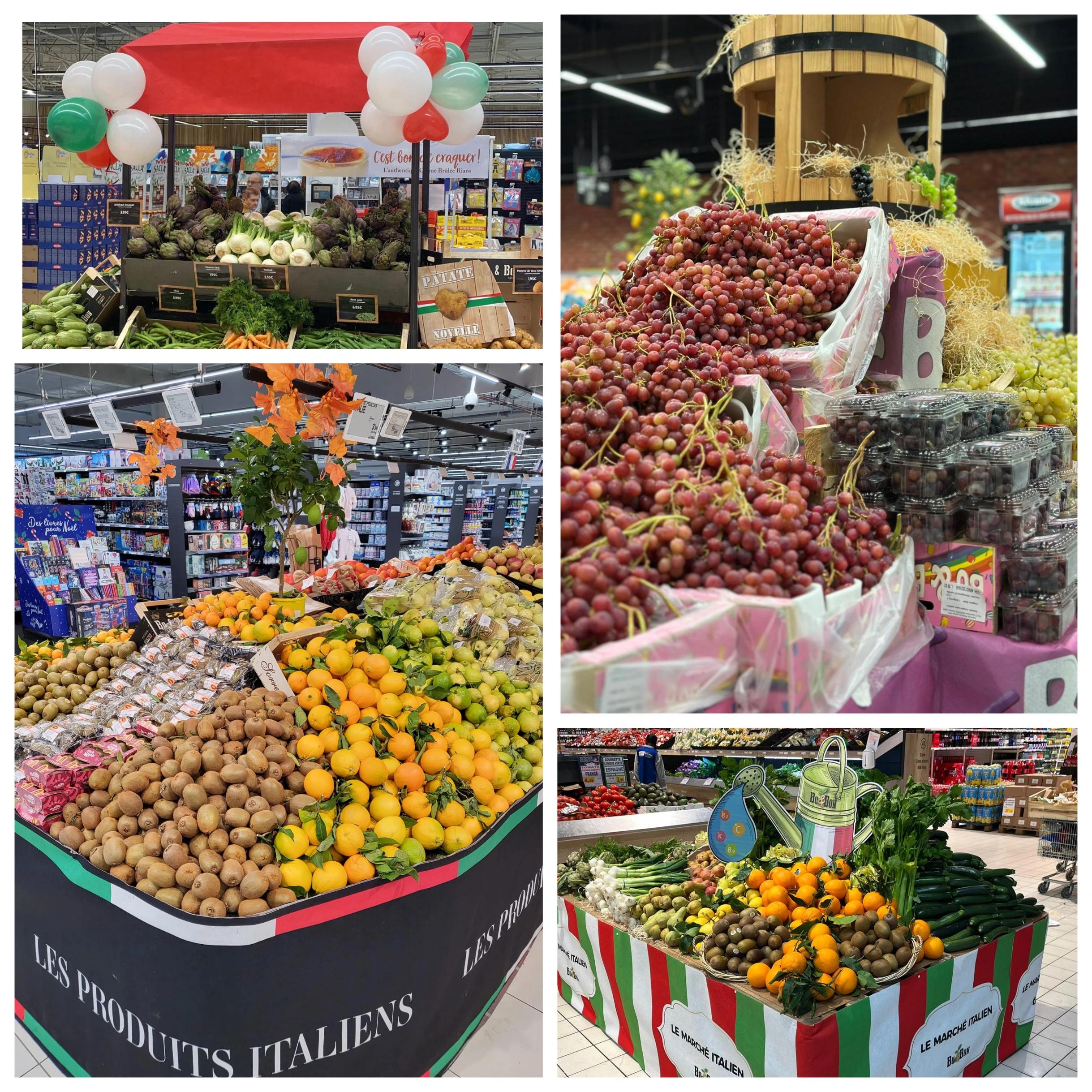 Montage de fruits et légumes variés